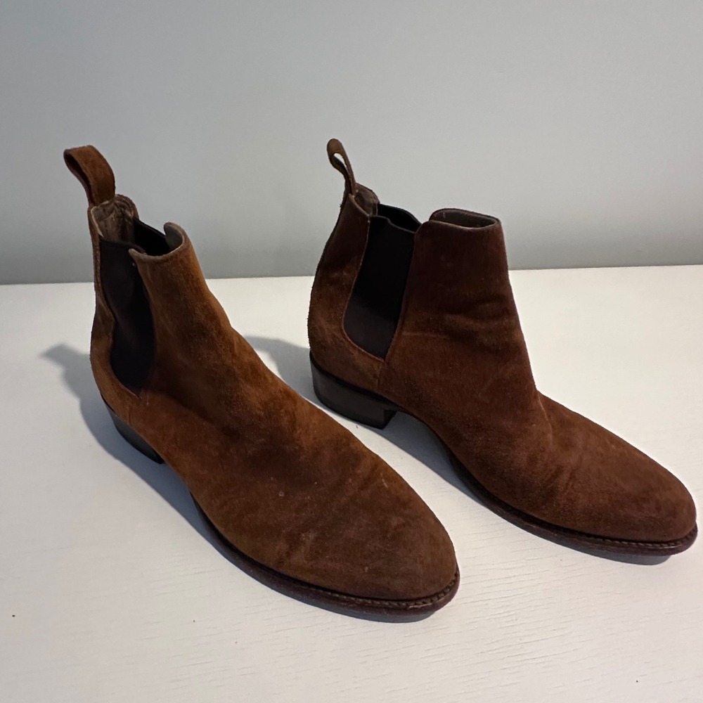 Tecovas The Chance Mens Brown Suede Chelsea Western Boots Handcrafted